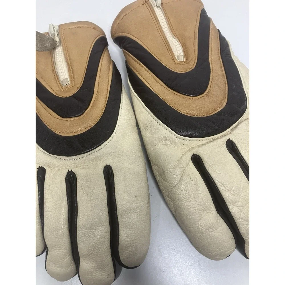 VTG Gordini Made in Japan Leather Ski Gloves Retro 80s Apres Ski Alpine Ladies M